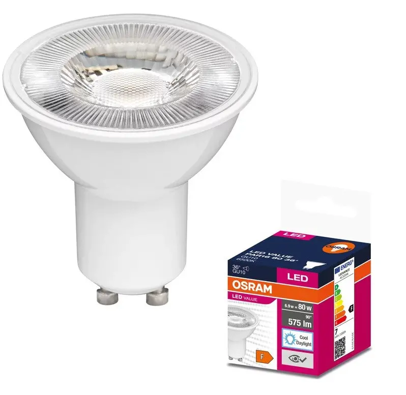 LED ЛАМПА VALUE PLAST PAR16 80 36° 6,9W/865 GU10 LEDVANCE