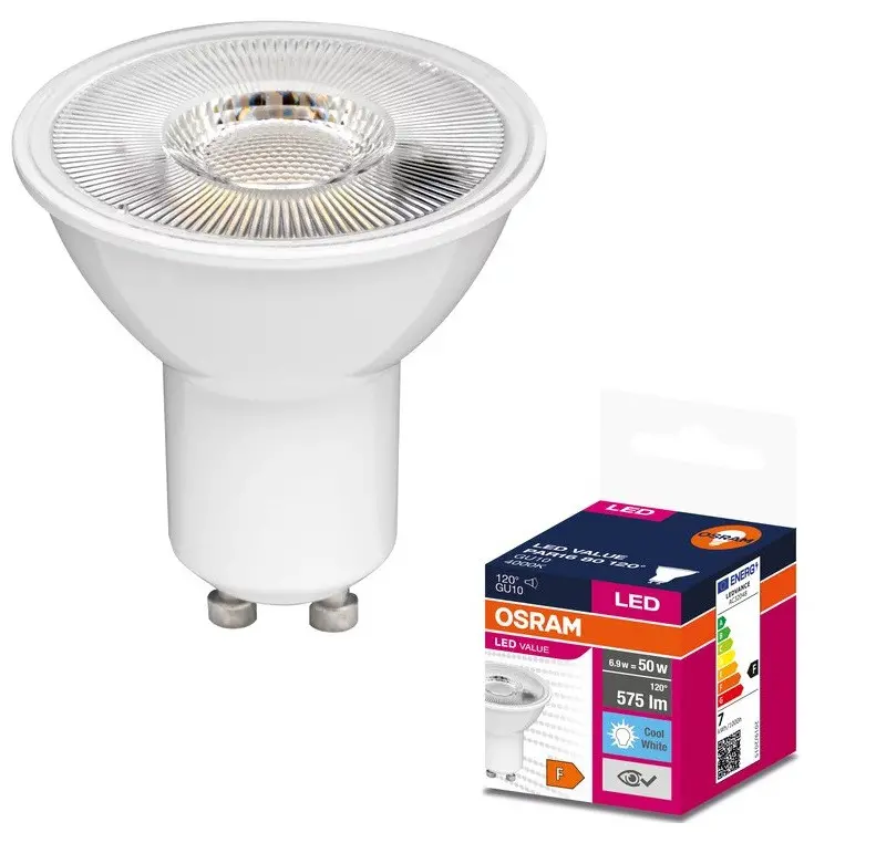 LED ЛАМПА VALUE PLAST PAR16 80 120° 6,9W840 GU10 LEDVANCE