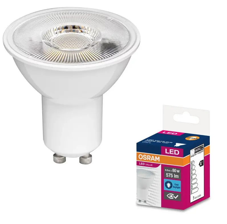 LED ЛАМПА VALUE PLAST PAR16 80 120° 6,9W865 GU10 LEDVANCE