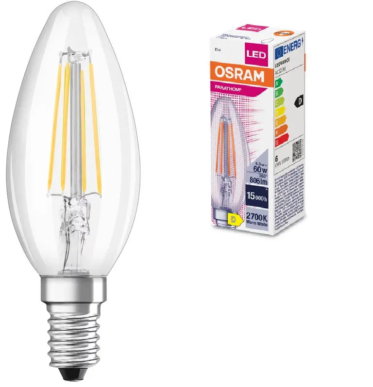 LED ЛАМПА PARATHOM CLB FIL60 5,5W/827 E14 LEDVANCE