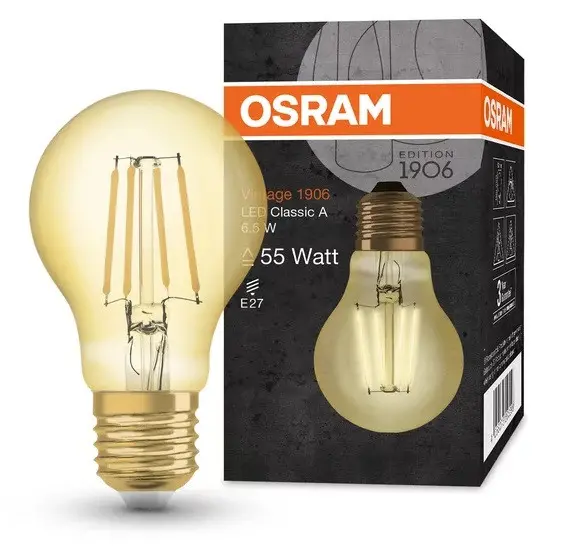 LED ЛАМПА VINTAGE 1906 LED CL A FIL GOLD 55/7W/825 E27 LEDVANCE