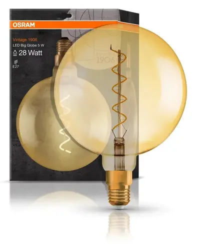 LED ЛАМПА VINTAGE 1906 LED CL GLOBE200 FIL GOLD 28/4W/820 E27 LEDVANCE