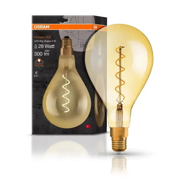 LED ЛАМПА VINTAGE 1906 LED CL A160 GOLD28 4W/820 E27 LEDVANCE