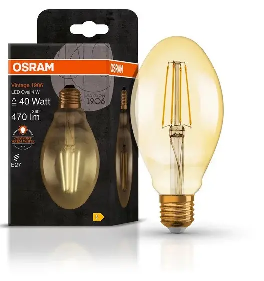 LED ЛАМПА VINTAGE 1906 LED CL OVAL GOLD40 4W/824 E27 LEDVANCE