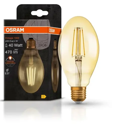 LED ЛАМПА VINTAGE 1906 LED CL OVAL GOLD40  4W/824 E27 LEDVANCE