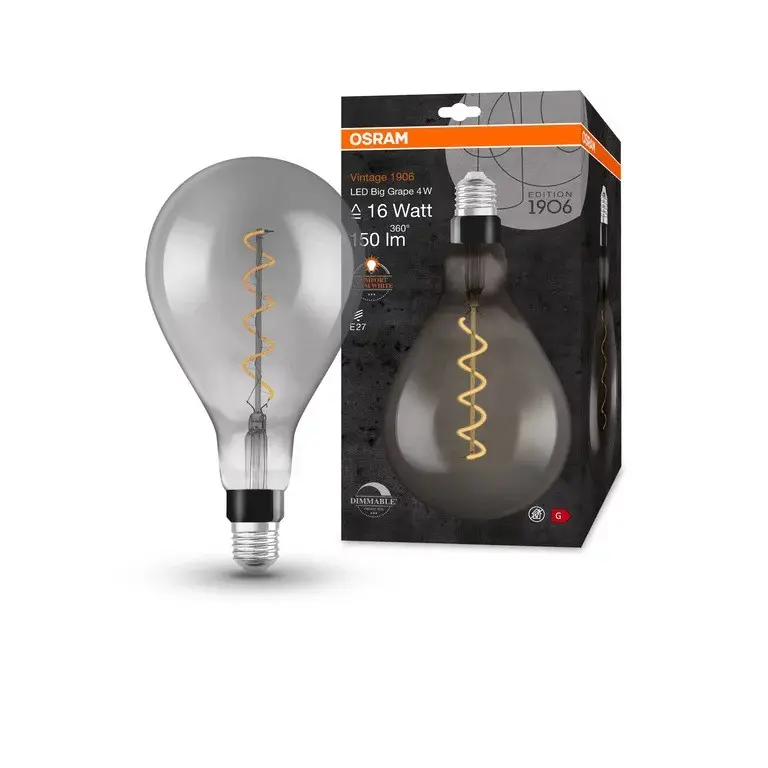 LED ЛАМПА VINTAGE 1906 LED DIM CL A160 SMOKE16 4W/818 E27 LEDVANCE