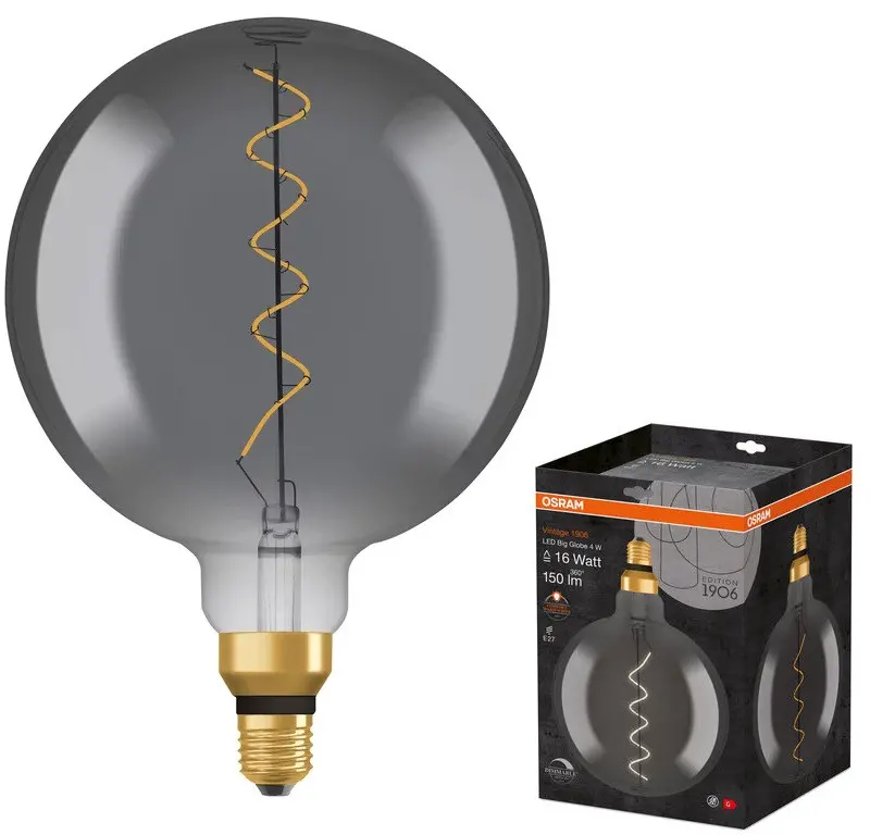 LED ЛАМПА VINTAGE 1906 LED DIM CL GLOBE200 SMOKE16 4W/818 E27 LEDVANCE