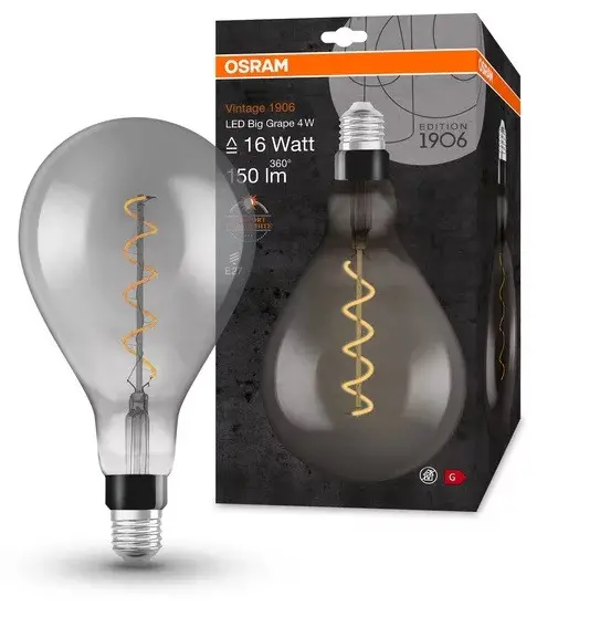 LED ЛАМПА VINTAGE 1906 LED CL A160 SMOKE16 4W/818 E27 LEDVANCE