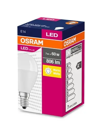 LED ЛАМПА CLP60 806lm/7W/827 E14 VALUE LEDVANCE - image 2