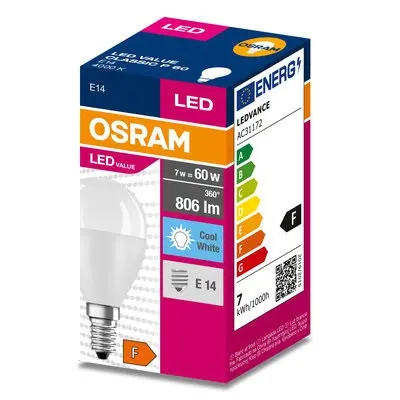 LED ЛАМПА CLP60 806lm/7W/840 E14 VALUE LEDVANCE - image 1