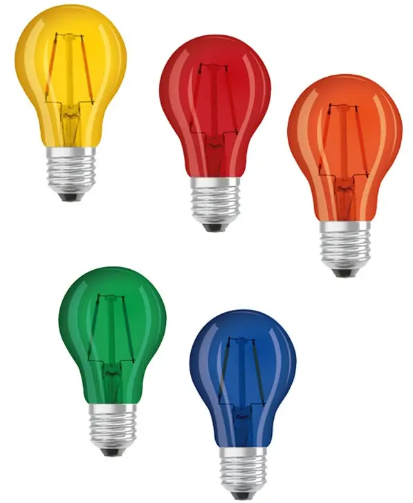 ПАКЕТ ОТ 5 ЦВЕТНИ LED ЛАМПИ pack 5 LED STAR CLA Decor Color Box 15 2,5W/827 E27 LEDVANCE - image 1