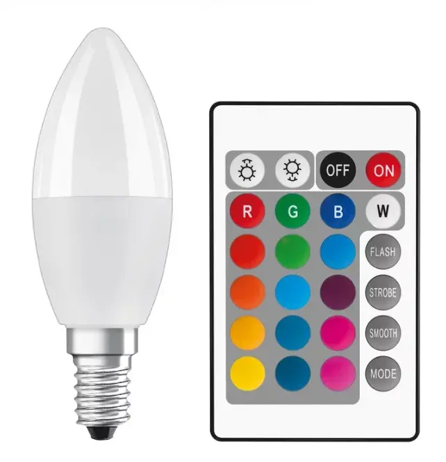 LED ЛАМПА В КУТИЯ CLB40 RGB REM 4.9W/827 230V FR E14 LEDVANCE