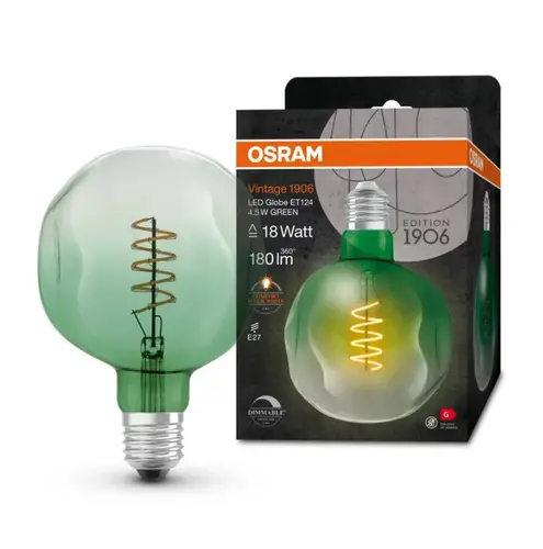 LED ЛАМПА VINTAGE 1906 ET124 20 DIM 4,5W/816 E27 LEDVANCE - ЗЕЛЕНА - image 1