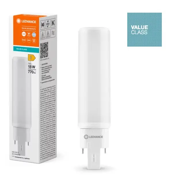 DULUX LED ЛАМПА D/E18 HF & AC MAINS V 7W 840 G24Q-2 LEDVANCE - image 2