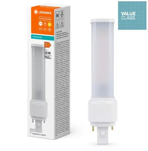 LED ЛАМПА DULUX LED D18 EM & AC MAINS V 7W 830 G24D-2 LEDVANCE - image 1