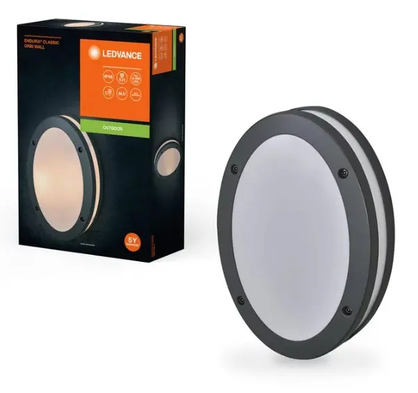 Bec LED ENDURA CLASSIC IP65 E27 ORBI WALL DARK GRAY LEDVANCE