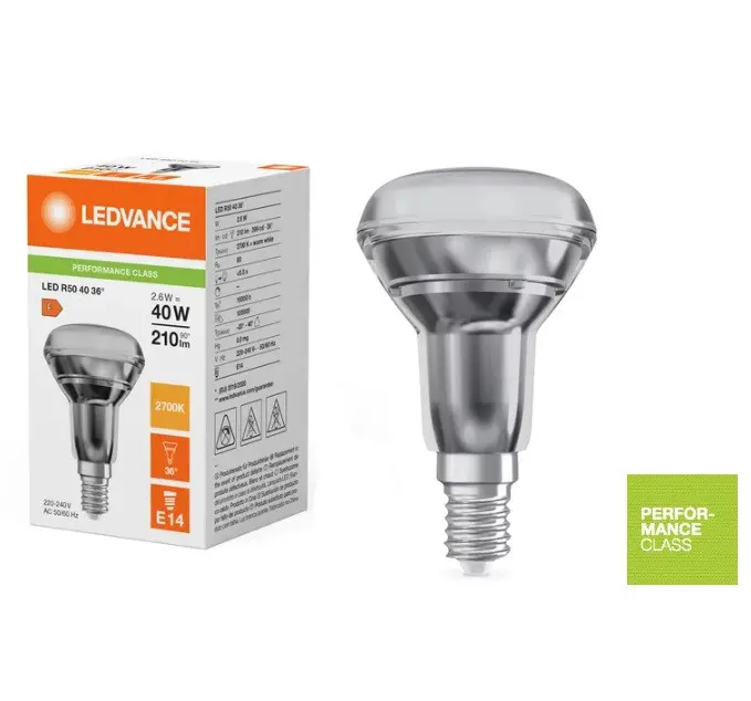 LED ЛАМПА R50 P 2.6W 827 E14 LEDVANCE