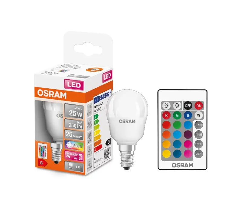 Cutie becuri LED CLP25 RGB REM 4.2W/827 230V FR E14 LEDVANCE