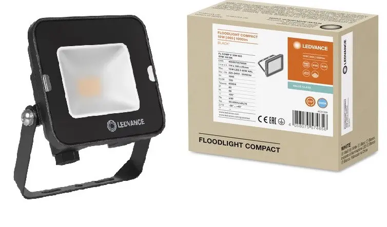 LED ПРОЖЕКТОР FL COMP VALUE 10W 865 SYM 100 BK LEDVANCE - ЧЕРЕН