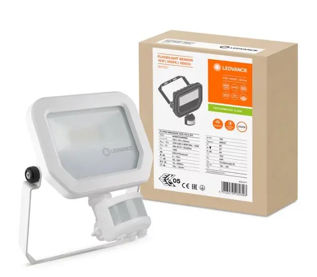 LED ПРОЖЕКТОР СЪС СЕНЗОР FL PFM 10W / 4000 K SYM 100 SENSOR WT LEDVANCE - image 1