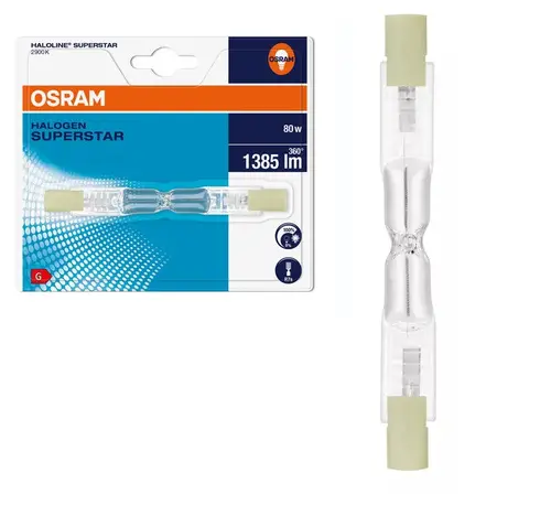 ХАЛОГЕННА ПУРА 64690 ES 80W 230V R7S 10X BLI1 HALOLINE LEDVANCE