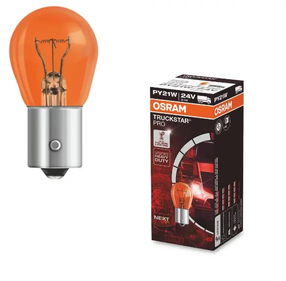 АВТОМОБИЛНА ЛАМПА 7510TSP PY21W 24V BAU15S UNPACKED OSRAM