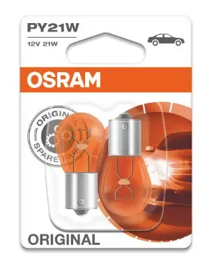АВТОМОБИЛНА ЛАМПА 7507 PY21W ORANGE 12V BAU15s DUOBLISTER OSRAM - 2