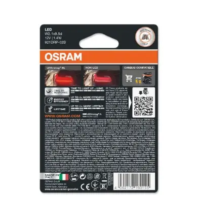АВТОМОБИЛНА LED ЛАМПА 921DRP-02B 1.4W RED 12V W2.1X9.5D OSRAM - image 2
