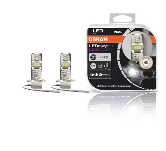 АВТОМОБИЛНА LED ЛАМПА ЗА ДЪЛГИ И КЪСИ СВЕТЛИНИ СЪС СИСТЕМАТА PLUG & PLAY 64151DWESY H3 8W 12V PK22S BOX2 OSRAM