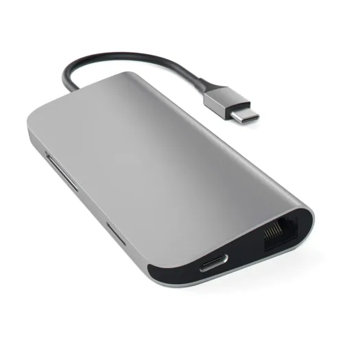 Докинг станция, Satechi Aluminium Type-C Multi-Port Adapter (HDMI 4K,3x USB 3.0,MicroSD,Ethernet) - Space Grey - image 1