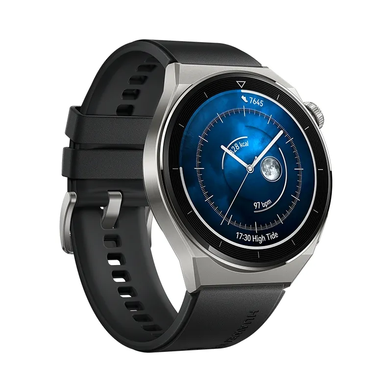 Часовник, Huawei Watch GT 3 Pro 46mm, Odin-B19S, 1.43", Amoled, 466x466, PPI 326, 4GB, Bluetooth 5.2 supports BLE/BR/EDR, 5ATM, NFC, GPS, Battery 530 maAh, Black Fluoroelastomer Strap - image 2