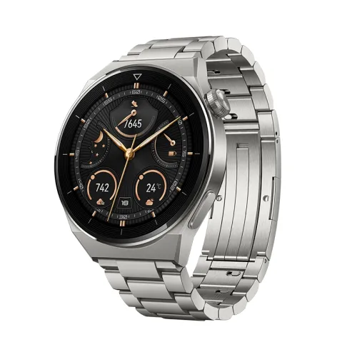 Часовник, Huawei Watch GT 3 Pro 46mm, Odin-B19M, 1.43", Amoled, 466x466, PPI 326, 4GB, Bluetooth 5.2 supports BLE/BR/EDR, 5ATM, NFC, GPS, Battery 530 maAh, Light Titanium Case - image 1