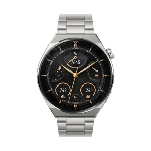 Часовник, Huawei Watch GT 3 Pro 46mm, Odin-B19M, 1.43", Amoled, 466x466, PPI 326, 4GB, Bluetooth 5.2 supports BLE/BR/EDR, 5ATM, NFC, GPS, Battery 530 maAh, Light Titanium Case