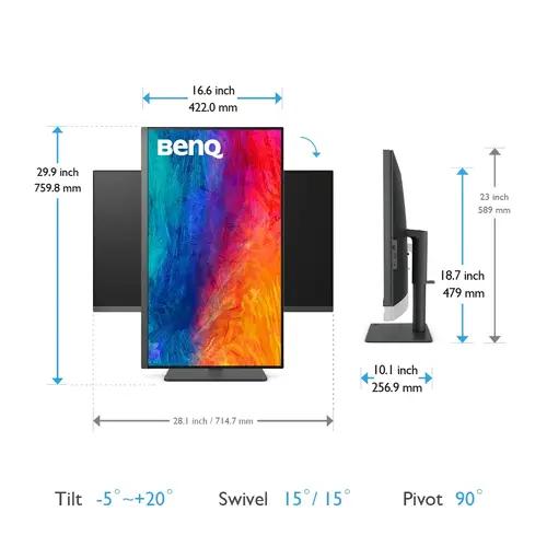 Monitor, BenQ PD3205U 32" IPS 4ms 3840x2160 4K, DesignVue Designer Mon,100% sRGB,PIP/PBP,CAD/CAM,Disp Pilot,Flicker-free,LBL,1000:1,20M:1 DCR,10 - 9