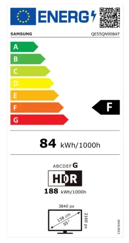 Телевизор, Samsung 55" 55QN90B 4K Smart WiFi5, LAN, Bluetooth 5.2, 4x HDMI, 2x USB - image 2