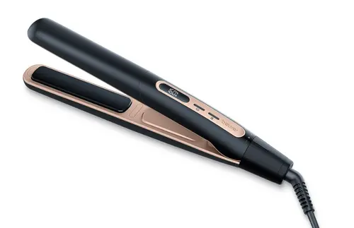 Преса, Beurer HS 100 Hair straightener, Ready to use in 12 sec, LED display, Ceramic-coated hot plates, Ion technology, Variable temperature control (120-220 °), Button lock, Operation status display, Automatic switch-off after 30 minutes, Transport lock, heat-