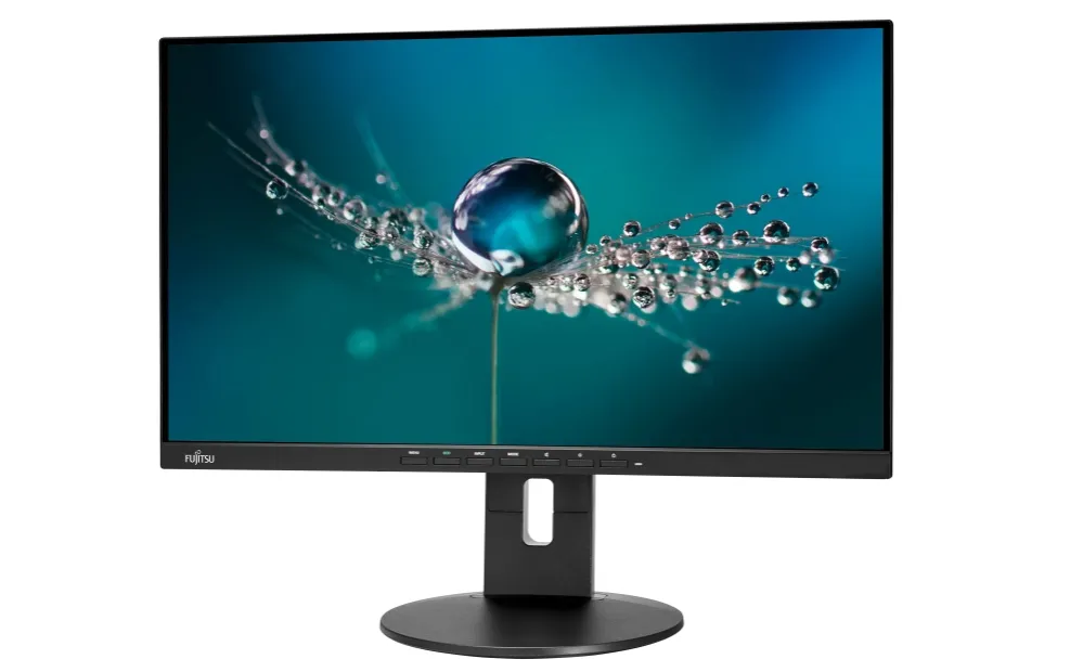 Монитор, Fujitsu DISPLAY B24-9 TS 23.8" Ultra Wide, LED, Business Line, IPS, 5ms, 1000:1, 250 cd/m2, 1920x1080 FHD, sRGB, 1xHDMI, 1xDP 1.2, 1xVGA, USB, 5-in-1 stand, Sp.2x2W, HAdj.150mm, Rotation 90°,TAngle -5°/+35°, Swivel angle 345°, ESTAR 8.0, TUV, Matt black - image 1