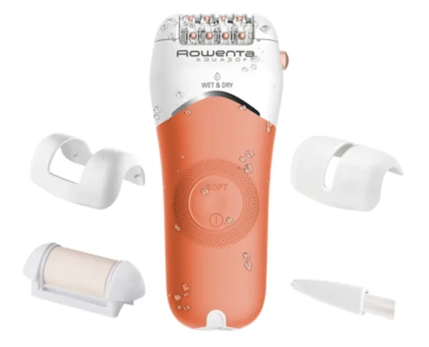 Епилатор, Rowenta EP4920F0, Wet & Dry Aquasoft, 3 in 1 epilator/ shaver/ trimmer, advanced epilation technology, 24 hygenic stainless steel tweezers & 0.8mm tweezers opening, hair guiding system, 31mm head, soft touch body, removable head, cordless use, 40min auto - image 1