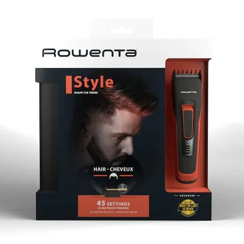 Тример, Rowenta TN5221F4 Hair trimmer Advancer Style, hair + beard, cordless + corded, washable blades, self-sharpening stainless steel blades, minimum cutting length 0.5mm, hair blade 42mm, 2 hair combs, 29 cutting length positions, 3 day beard function - image 6