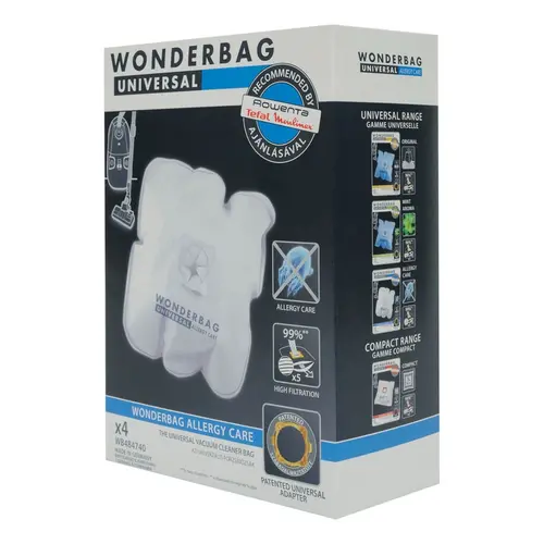Σακούλα για ηλεκτρική σκούπα, Rowenta WB484740, WonderBag Endura, σακούλες σκούπας, Allergy Care σετ 4 σακουλών (universal), 5 στρώσεων, Universal - 1