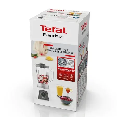 Blender, Tefal BL2C0130, Blendeo+, 450W, 2 viteze, 4 lame, vas din plastic 1.25 LU, alb - 5