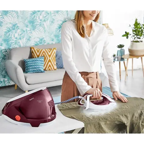 Парогенератор, Tefal GV9220E0, ProExpress Protect, red, 2600W, electronic temp settings, 7,5bars, 135g/min, steam boost 540g/min, Durilium Airglide Autoclean Ultra Thin soleplate, AD, AO, removable water tank 1,6L, calc collector, lock system, fast heat up 2min - image 12