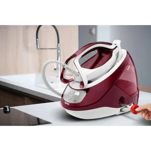 Парогенератор, Tefal GV9220E0, ProExpress Protect, red, 2600W, electronic temp settings, 7,5bars, 135g/min, steam boost 540g/min, Durilium Airglide Autoclean Ultra Thin soleplate, AD, AO, removable water tank 1,6L, calc collector, lock system, fast heat up 2min - image 5