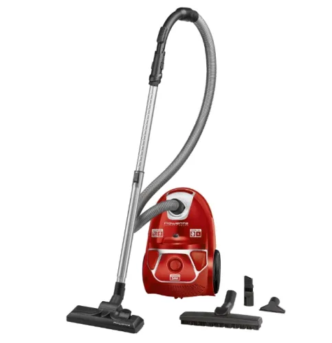 Прахосмукачка, Rowenta RO3953EA, Compact Power parquet ACAA, 79db, H+ bag, SPA upgrade suction head, TTM + XL with brush, parquet + crevice tool 2 in 1 + upholstery nozzle, color red