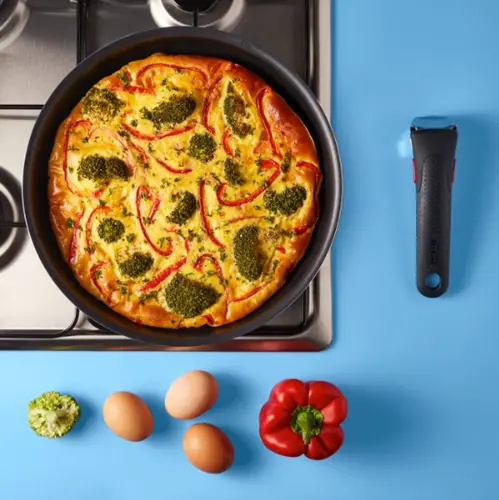 Комплект тигани и тенджери, Tefal L1539153 Easy Cook & Clean wok26 + stp24 + handle - image 5