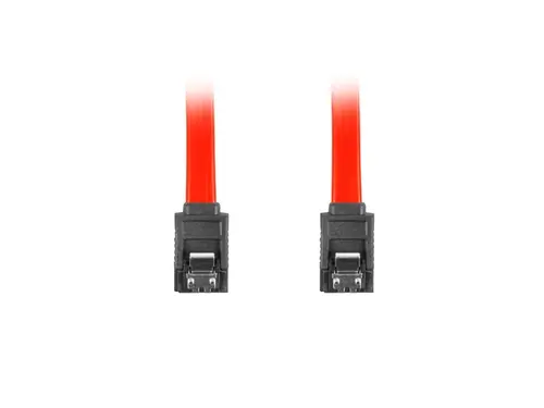 Кабел, Lanberg SATA DATA II (3GB/S) F/F cable 30cm metal clips, red - image 1