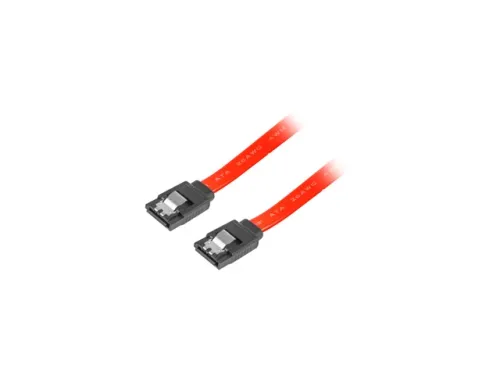 Кабел, Lanberg SATA DATA II (3GB/S) F/F cable 30cm metal clips, red