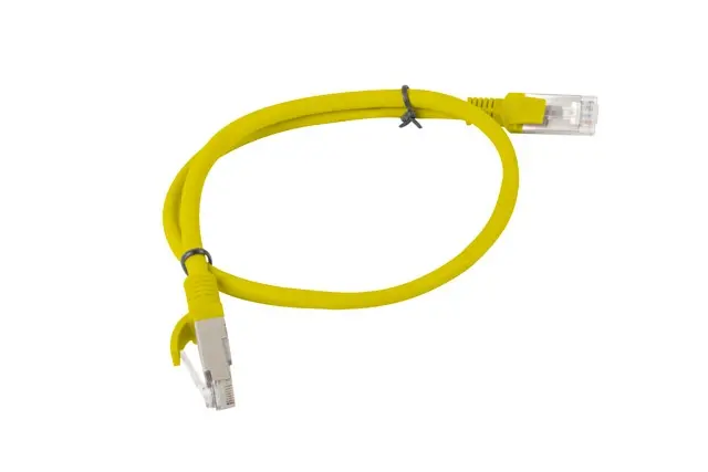 Кабел, Lanberg patch cord CAT.6 0.5m, yellow - image 1