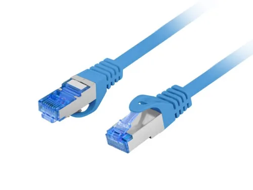 Кабел, Lanberg patch cord CAT.6A FTP LSZH CCA 0.5m Fluke Passed, Blue