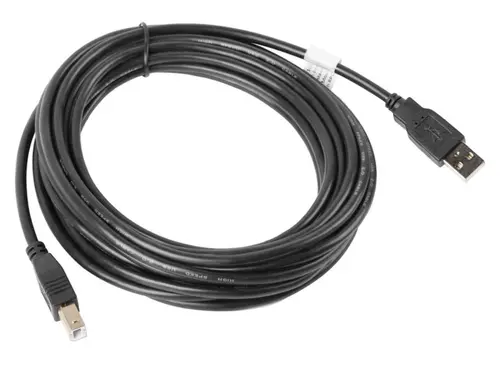 Кабел, Lanberg USB-A (M) -> USB-B (M) 2.0 cable 5m, black - image 1